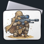Pixel Art Tactical Sniper Soldier Desert Military  Laptopschutzhülle<br><div class="desc">Bring tactical precision and strategic gameplay to life with this Pixel Art Desert Sniper Soldier design by AmazingEG. This artwork features a detailed sniper character equipped with a scoped rifle, dressed in desert camouflage and positioned in a realistic crouching stance. The design captures the essence of focus, patience, and accuracy,...</div>