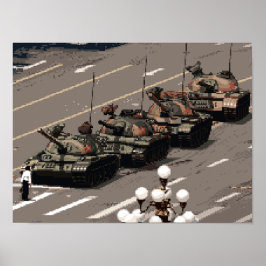 Pixel Art Tank Man (History in Pixels) Poster