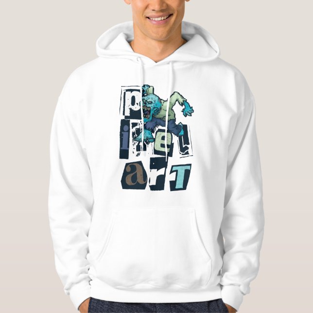 Pixel Art und Monster Hoodie (Vorderseite)