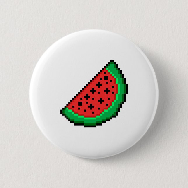Pixel Art Wassermelonanteil Button (Vorderseite)