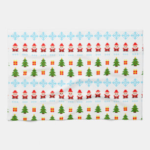 Pixel Art Weihnachten Geschirrtuch