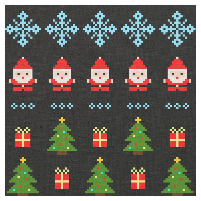 Pixel Art Weihnachten Stoff (Nahaufnahme)