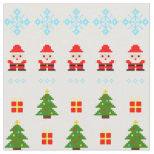Pixel Art Weihnachten Stoff