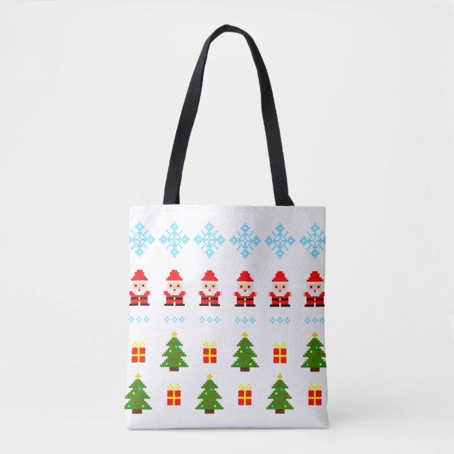 Pixel Art Weihnachten Tasche (Vorderseite)