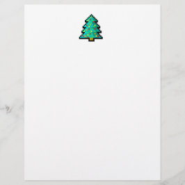 Pixel Art Weihnachtsbaum grün mit Dekorationen