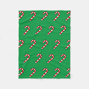 Pixel Art ZUCKERSTANGE-Muster - schwarze Umrandung Fleecedecke