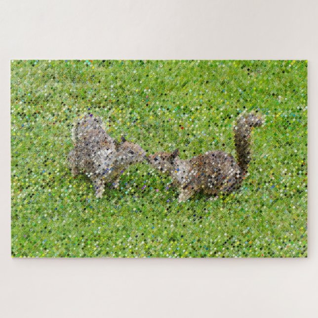 Pixel Art - zwei Eichhörnchen (Horizontal)