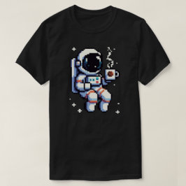 Pixel Astronaut Coffee Break - Kosmischer Java-Rau T-Shirt