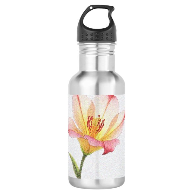 Pixel Bloom Trio Edelstahlflasche (Vorderseite)