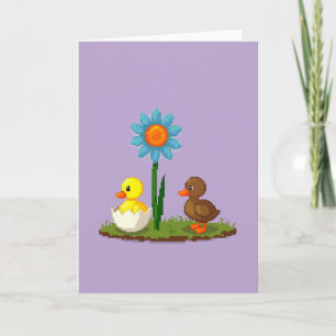 Pixel-Blumenfreunde Süße Karte