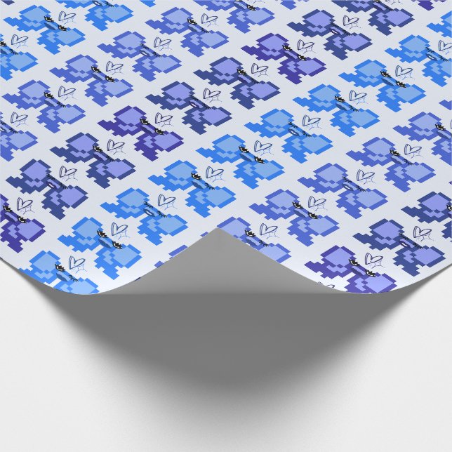 Pixel-Bogen in High Heels Muster Geschenkpapier (Ecke)