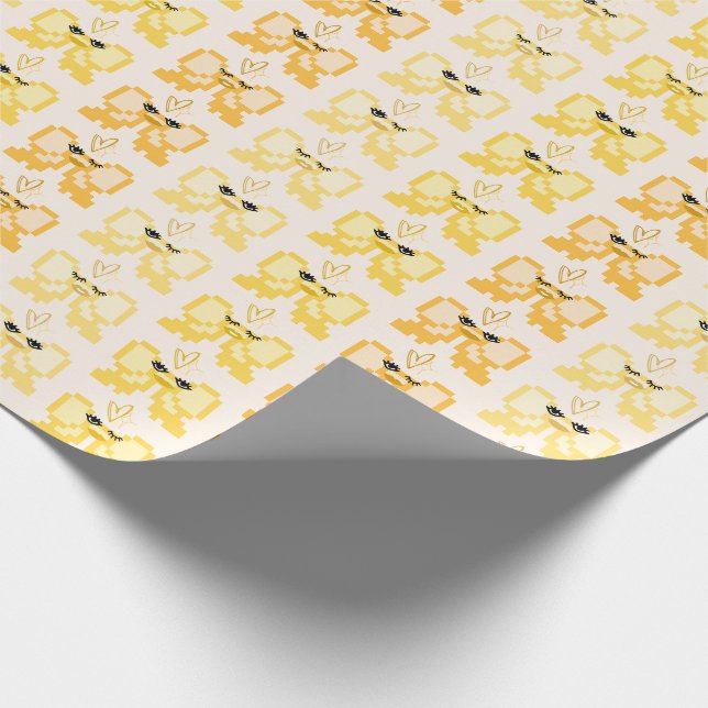 Pixel-Bogen in High Heels Muster Geschenkpapier (Ecke)