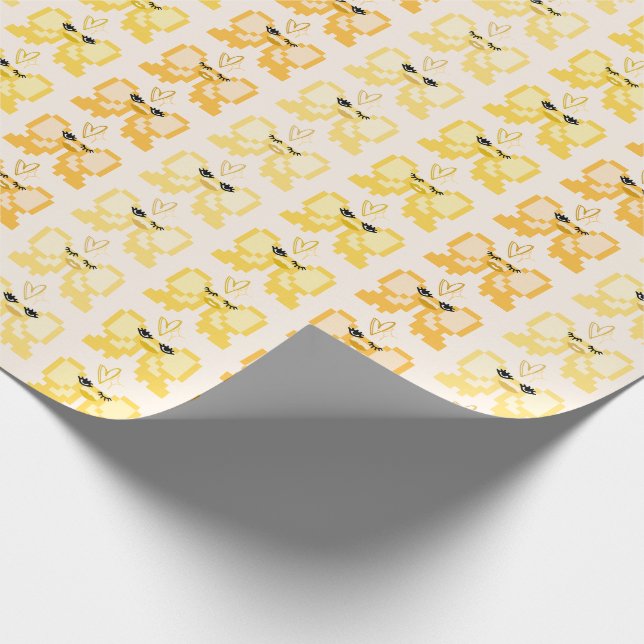 Pixel Bow In High Heels Pattern Geschenkpapier (Ecke)
