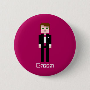 Pixel-Bräutigam - Kastanienbraun - Gewohnheit Button