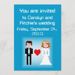Pixel Bride and Groom - Einladung zur Hochzeit - b