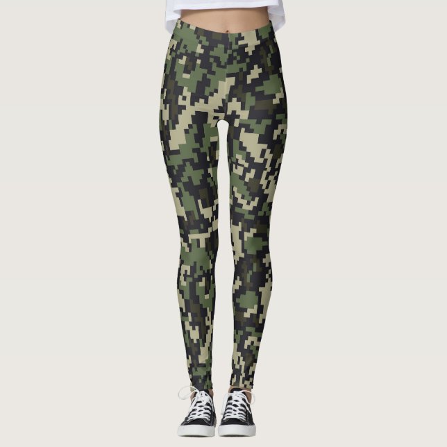 Pixel Camouflage Print Leggings (Vorderseite)