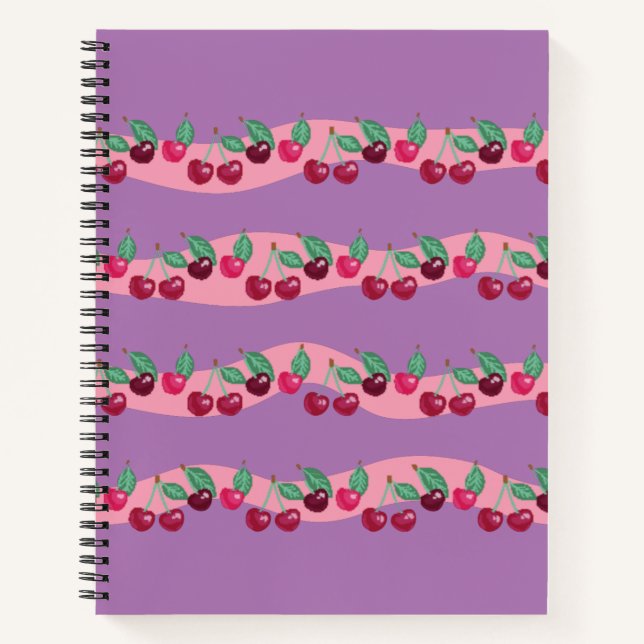 Pixel Cherries Notizbuch (Vorderseite)