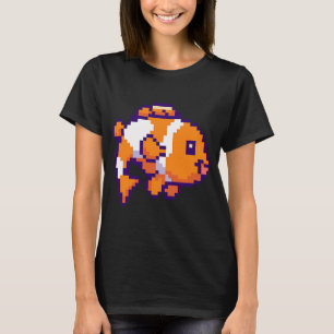 Pixel-Clownfisch in Orange und Weiß T-Shirt