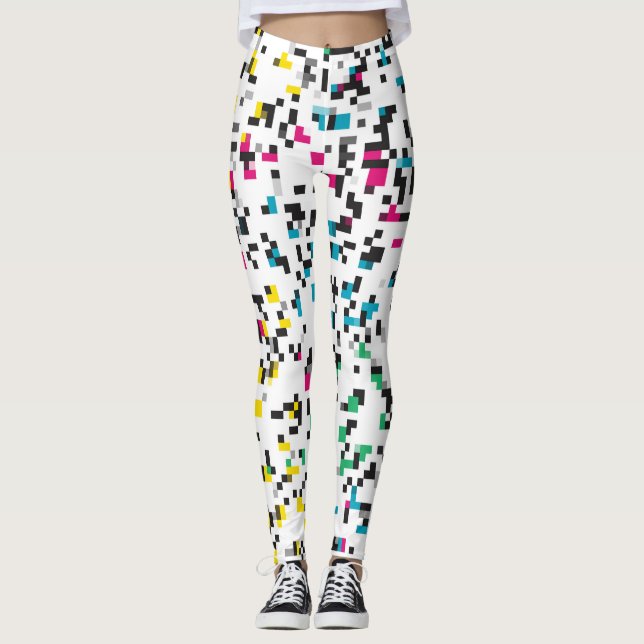 Pixel coloré blocs Leggings (Devant)
