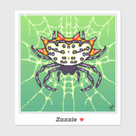 Pixel Crab Spider Art Aufkleber