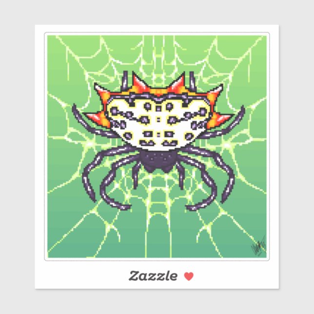 Pixel Crab Spider Art Aufkleber (Blatt)