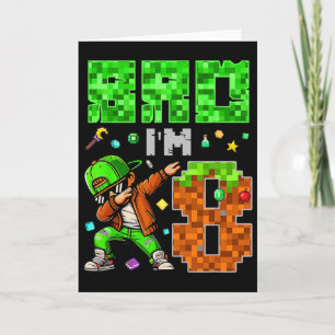 Pixel Dab Gamer Style Geburtstagsgeschenk für Jung Karte