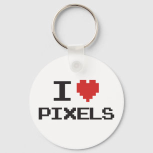 Pixel der Liebe I pixelated Herz retro Gamer 8bit Schlüsselanhänger