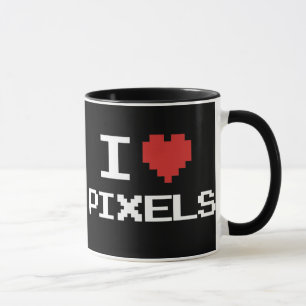 Pixel der Liebe I pixelated Herz retro Gamer 8bit Tasse