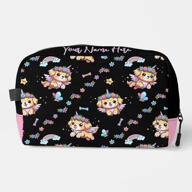 Pixel der Puppenkorn Whimsical Dog Toilettenbeutel Waschbeutel (Vorderseite)