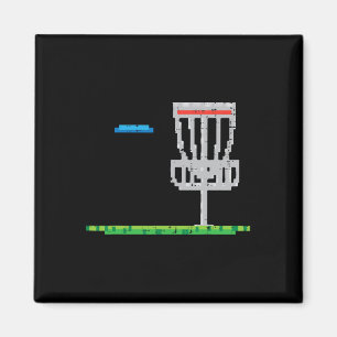 Pixel Disc Golf Frisbee Golfer Frolf Männer Jungen Magnet