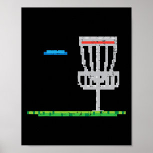 Pixel Disc Golf Frisbee Golfer Frolf Männer Jungen Poster