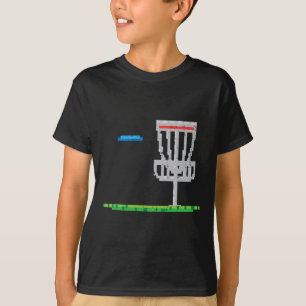 Pixel Disc Golf Frisbee Golfer Frolf Männer Jungen T-Shirt