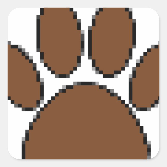Pixel Dog PW Print Quadratischer Aufkleber (Vorderseite)