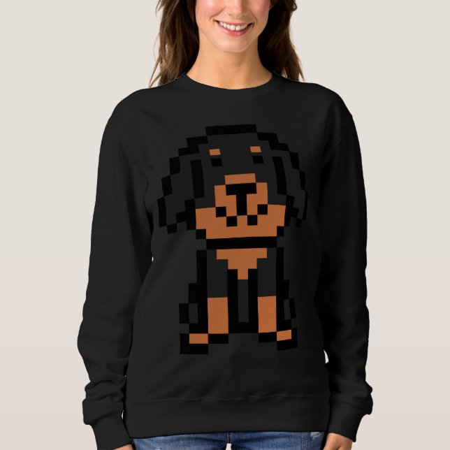 Pixel Dog Rottweiler Sweatshirt (Vorderseite)