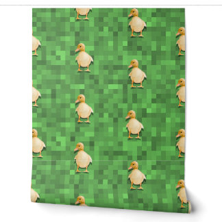 Pixel-Duckmuster - grünes hintergrundförmiges Desi Tapete
