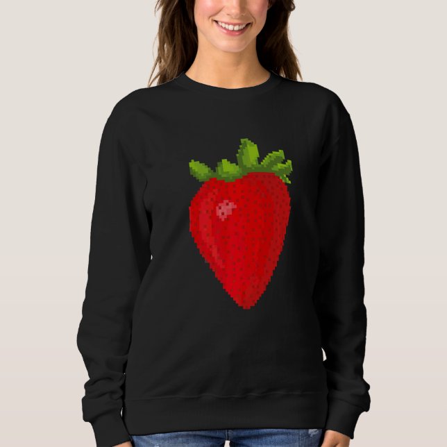 Pixel-Erdbeere Sweatshirt (Vorderseite)