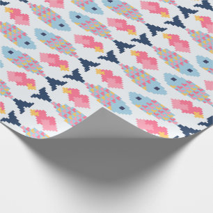 Pixel-Fisch- und Herz-Muster Geschenkpapier