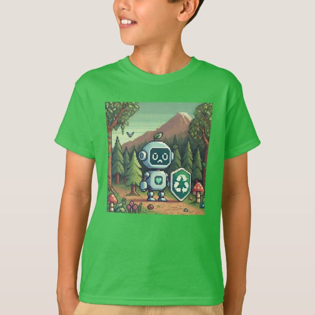 Pixel Friends: Forest Protection (Roboter) #18 T-Shirt (Vorderseite)