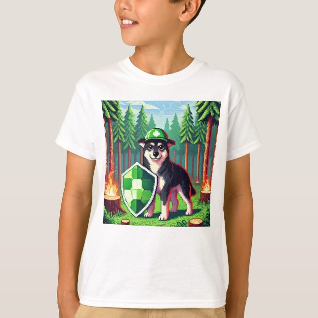 Pixel Friends: Waldschutz (Hund) #02 T-Shirt (Vorderseite)