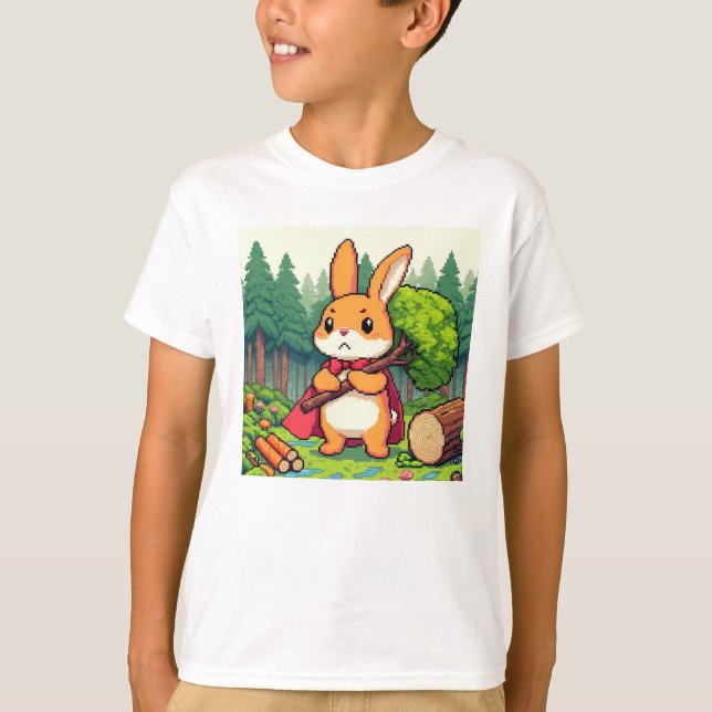 Pixel Friends: Waldschutz (niedlicher Hase) #24 T-Shirt (Vorderseite)
