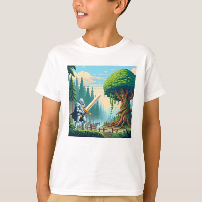 Pixel Friends: Waldschutz (Ritter) #17 T-Shirt (Vorderseite)