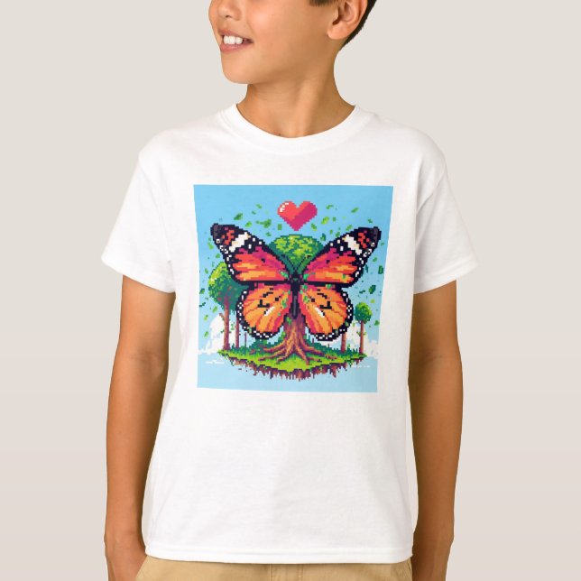 Pixel Friends: Waldschutz (Schmetterling) #08 T-Shirt (Vorderseite)