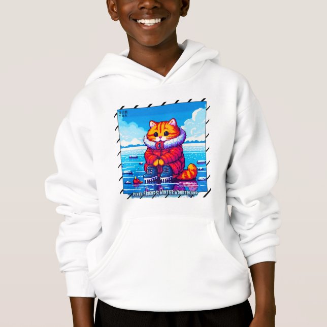 Pixel Friends: Winter Wonderland #11 (Pixelcat) Hoodie (Vorderseite)