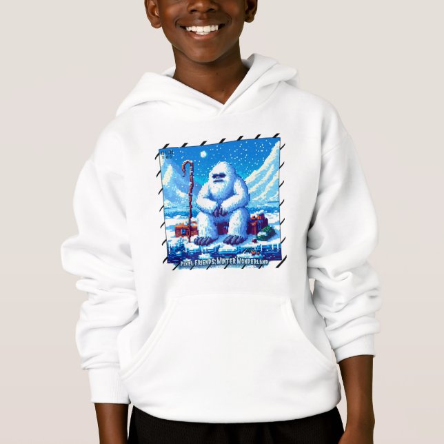 Pixel Friends: Winter Wonderland #18 (Bigfoot) Hoodie (Vorderseite)