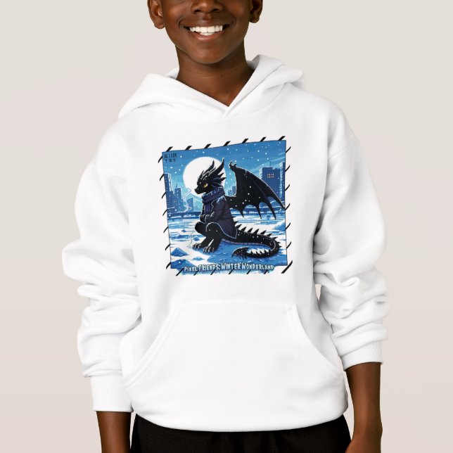 Pixel Friends: Winter Wonderland #20 (dunkler Drac Hoodie (Vorderseite)