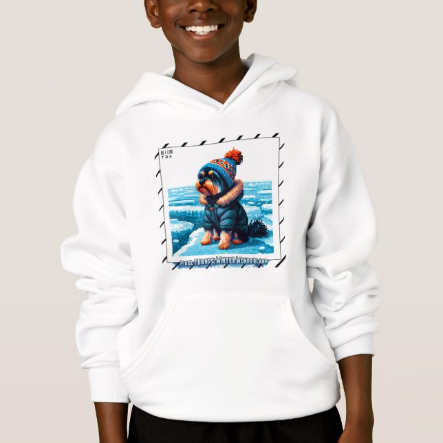 Pixel Friends: Winter Wonderland #5 (Pixel Dog) Hoodie (Vorderseite)