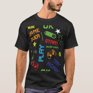 Pixel Game Style: Abstrakt nahtlos. T-Shirt