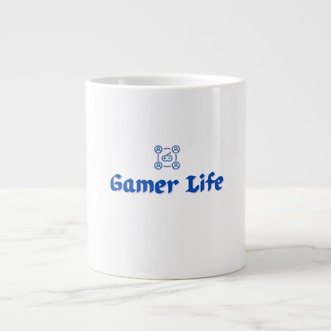 Pixel Gamer Life Jumbo-Tasse (Vorderseite)