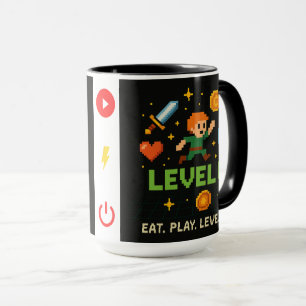 Pixel-Gamer-Tasse – Level Up Retro-Gaming-Stil Tasse