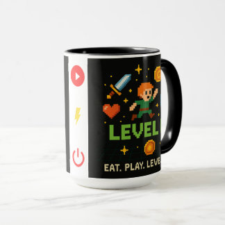 Pixel-Gamer-Tasse – Level Up Retro-Gaming-Stil Tasse